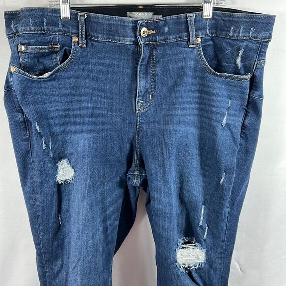 Torrid Womens Bombshell Skinny Distressed Stretch Jeans 0605 - Picture 2 of 14